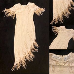 Lillie Rubin Western Fringe Beaded Dress
